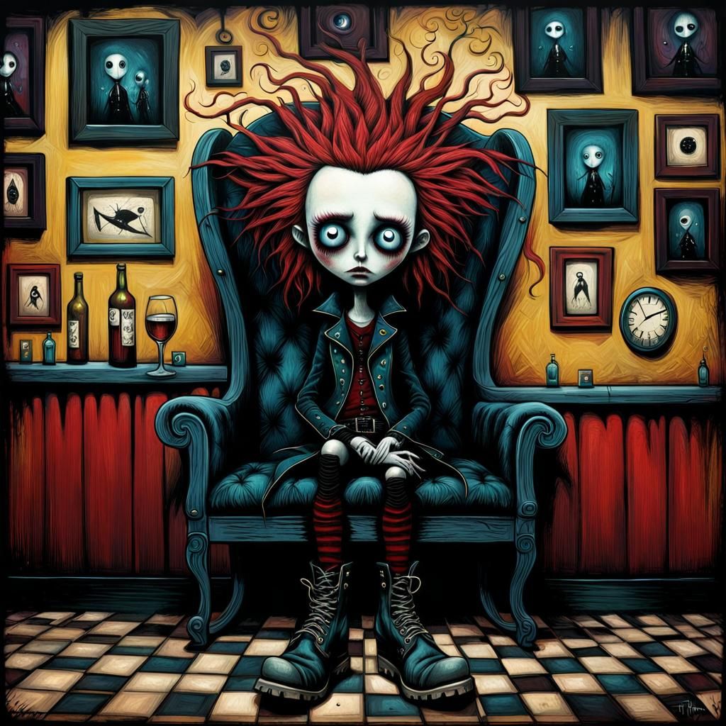 Punk rocker by Tim Burton, Andy Kehoe. Full view in boots, h...