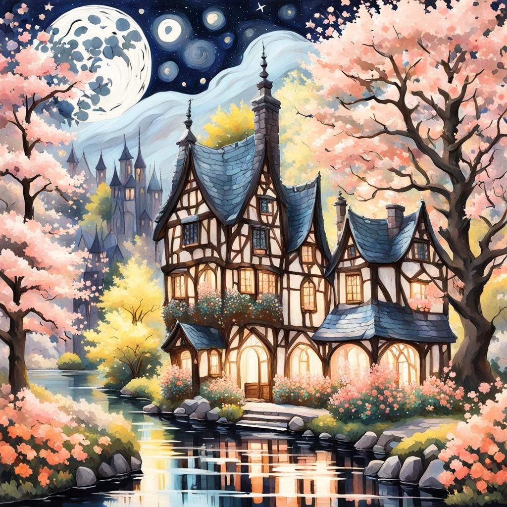 Enchanting Tudor Village in Gothic Cottagecore Style