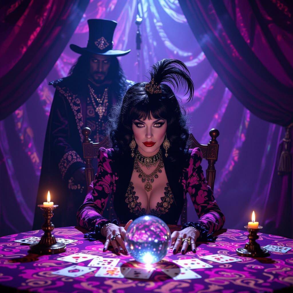 Cruella de Vil Fortune Teller with Voodoo Man