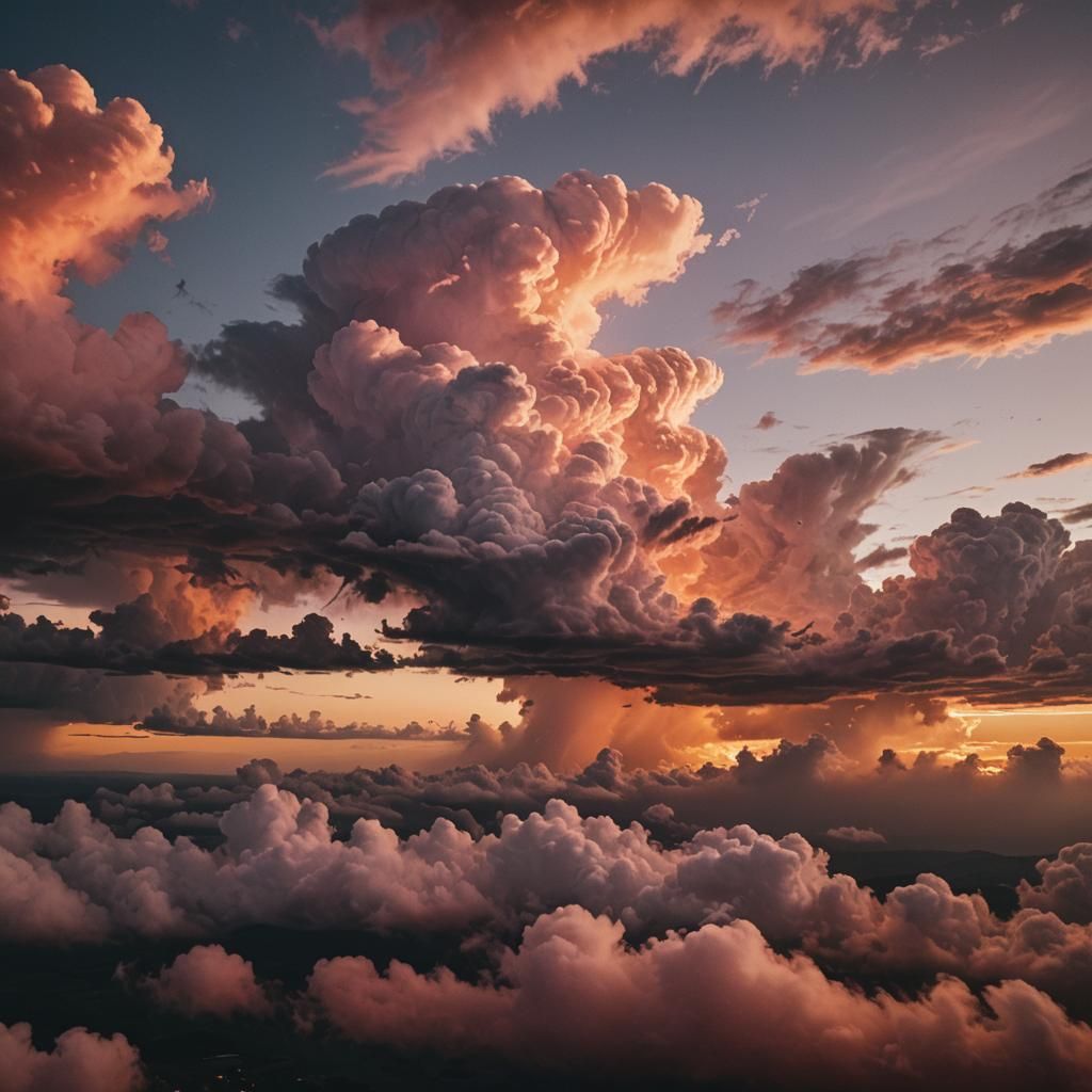 Dramatic Sunset Storm Clouds in Cinematic Style