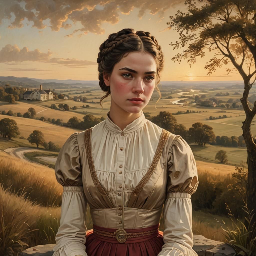 Neoclassical Portrait of Young American Woman in 1813