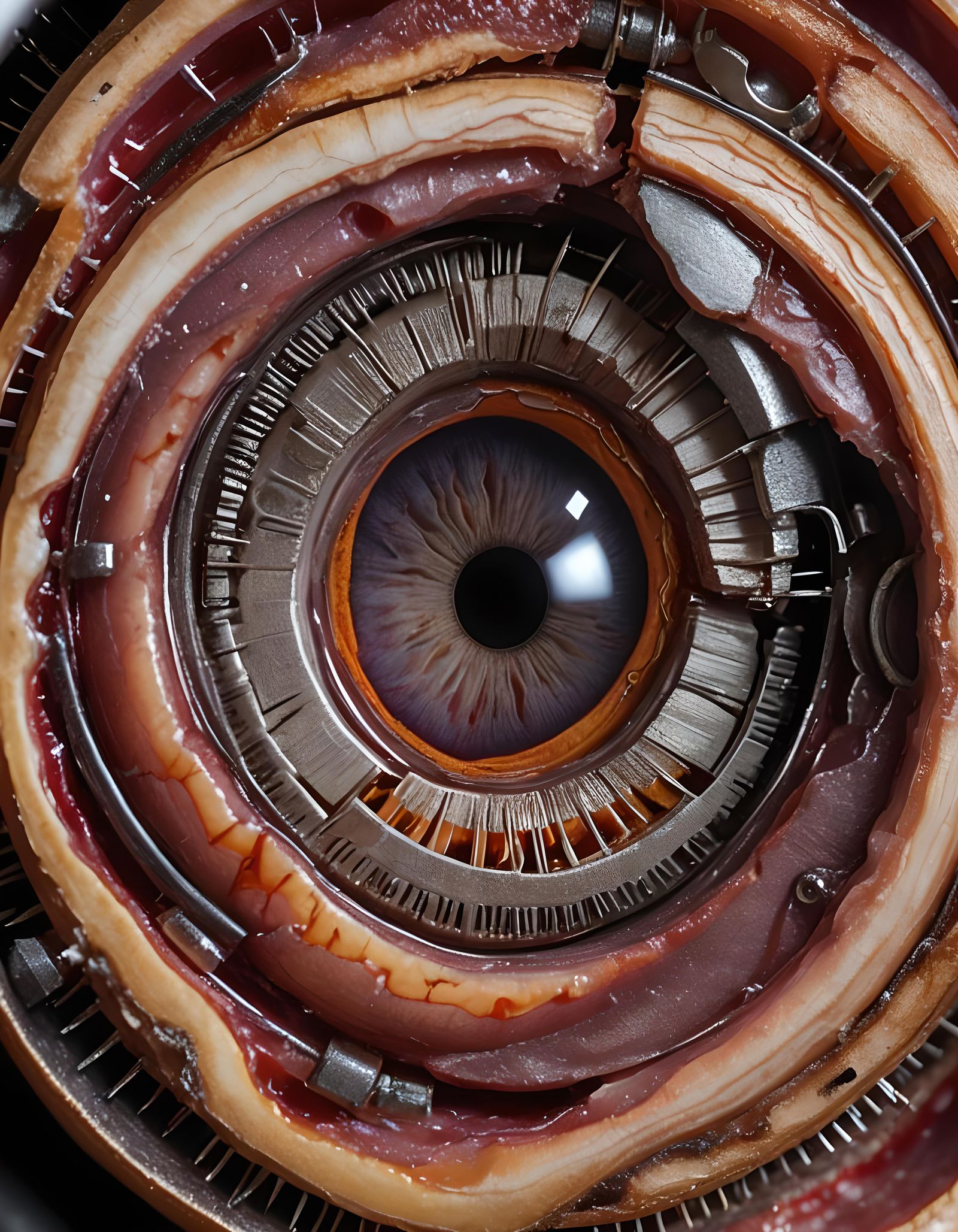 Steampunk Cyborg Eye Interior Macro Photography