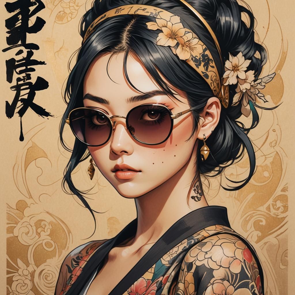 A Young Woman's Enigmatic Smile: Beautiful Manga Portrait