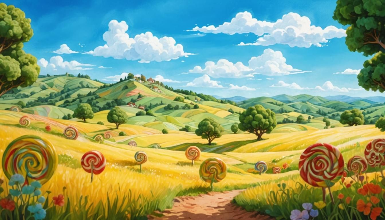 Candy Wonderland: A Whimsical Watercolor Abstract