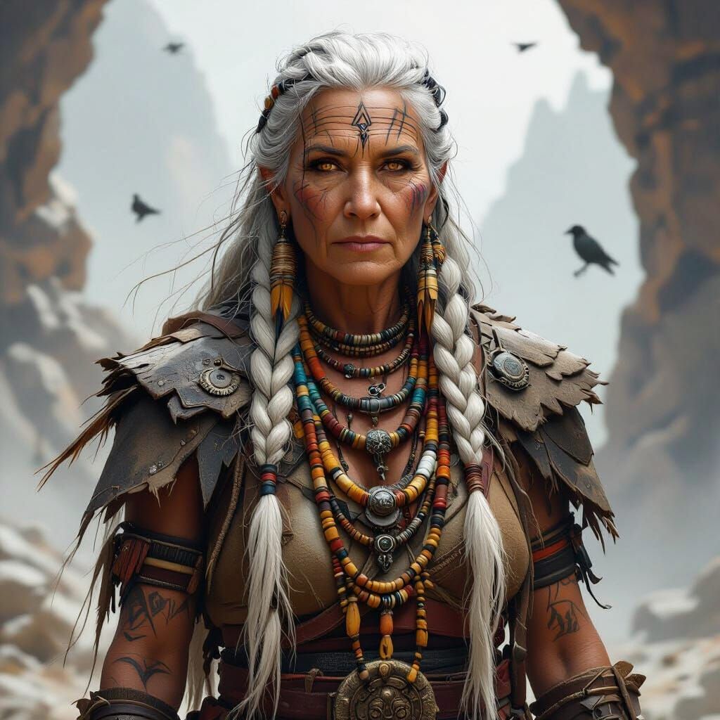 Elder Vanya of Ashstone Tribe, Dark Fantasy Art