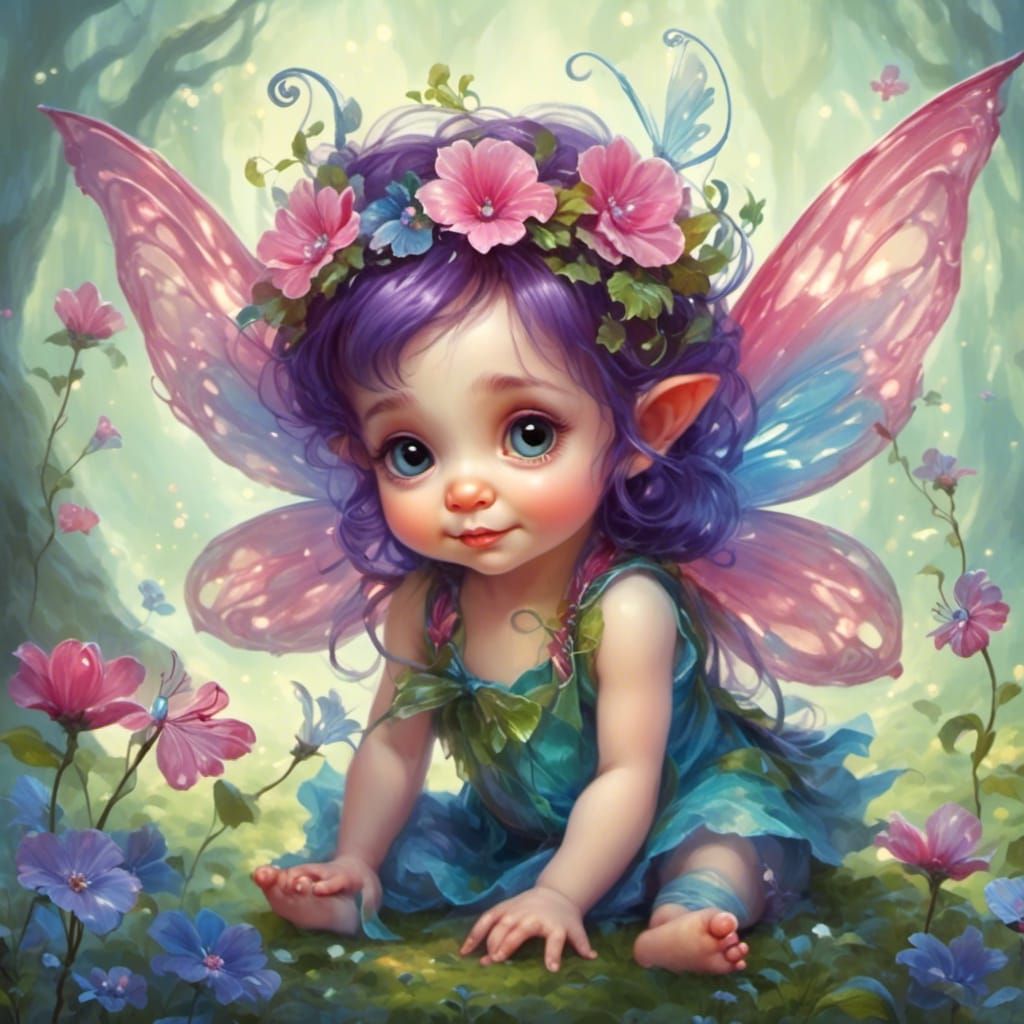 Fairy Baby in Whimsical Miniature Art