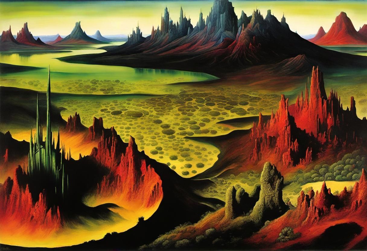 Cryptid Monster Portrait in Art Nouveau Style