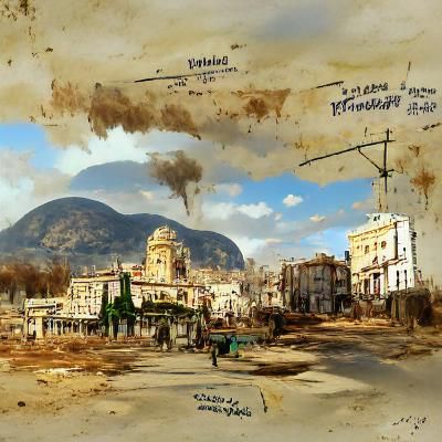 Post-Apocalyptic Cityscape in Fallout Style