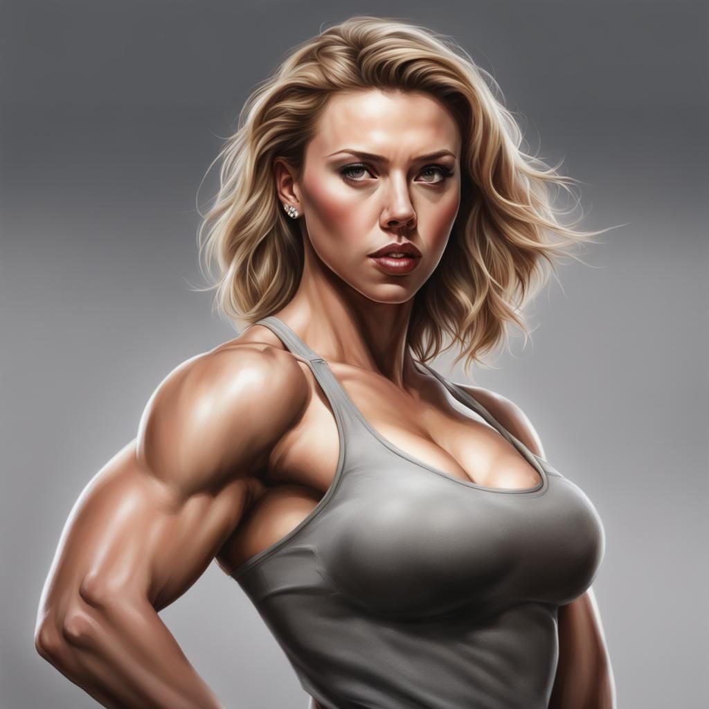 Muscular Scarlett Johansson: Realistic AI-Generated Depictio...