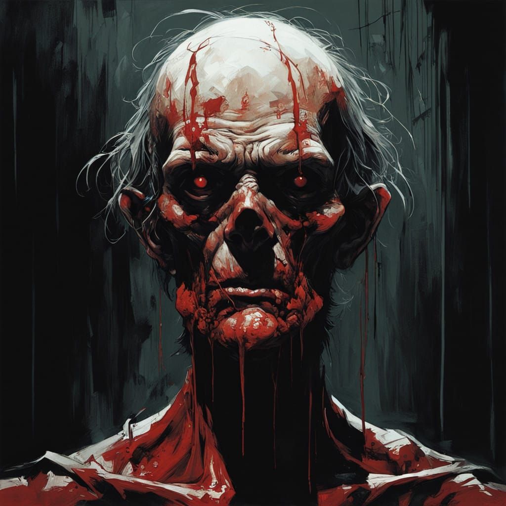 Grotesque Face in Dark Realism Style