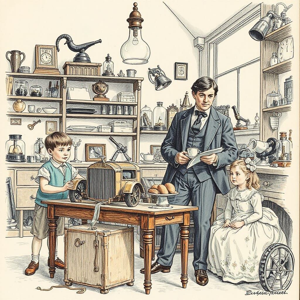 Edwardian Inventor Creates Whimsical Model of Vintage Flying...