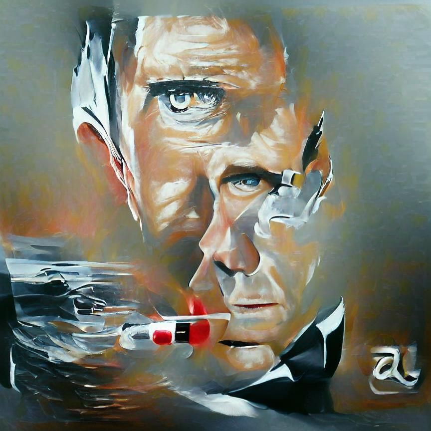 James Bond Portrait in Classic Style