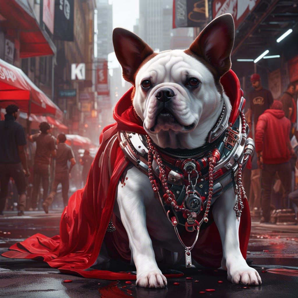 Dog Rap Superstar in Retrofuturistic Street Art