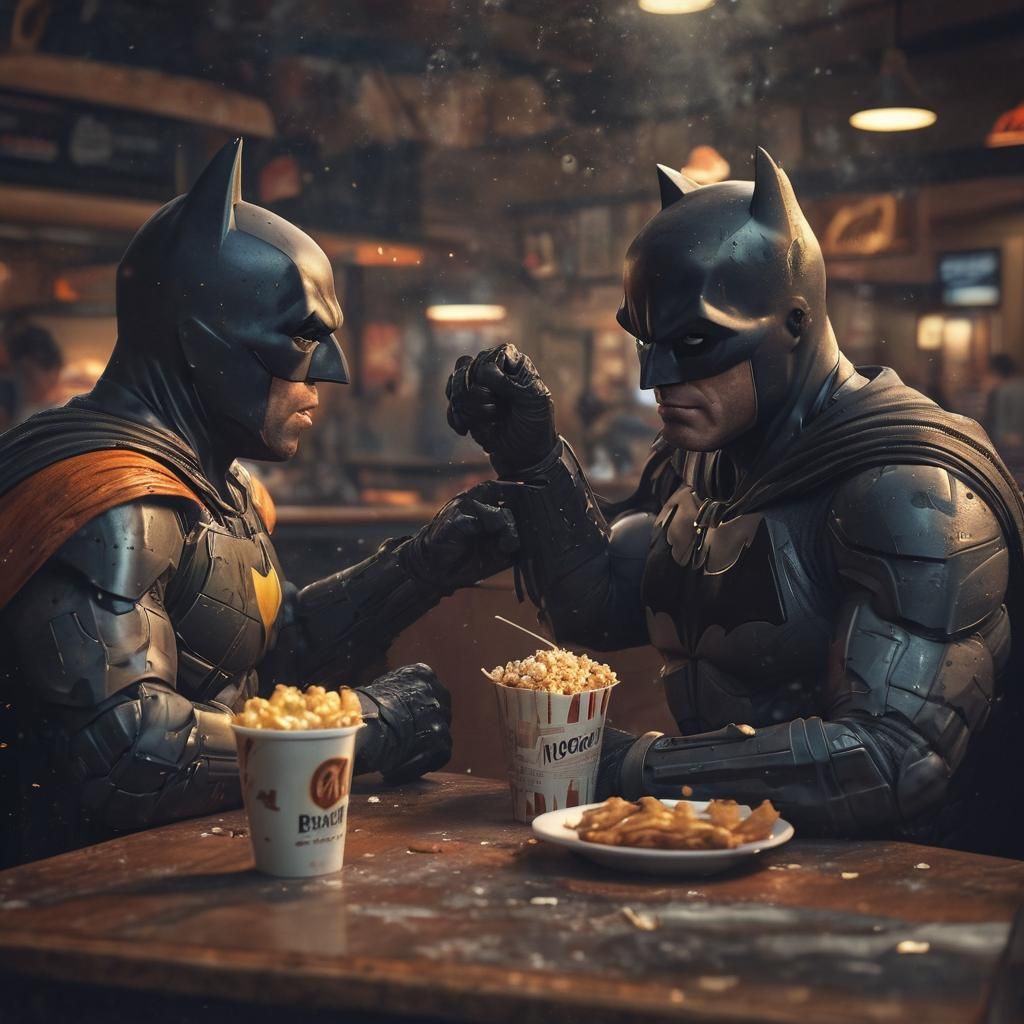 Batman Punches Manager: Hyper-Realistic Digital Art