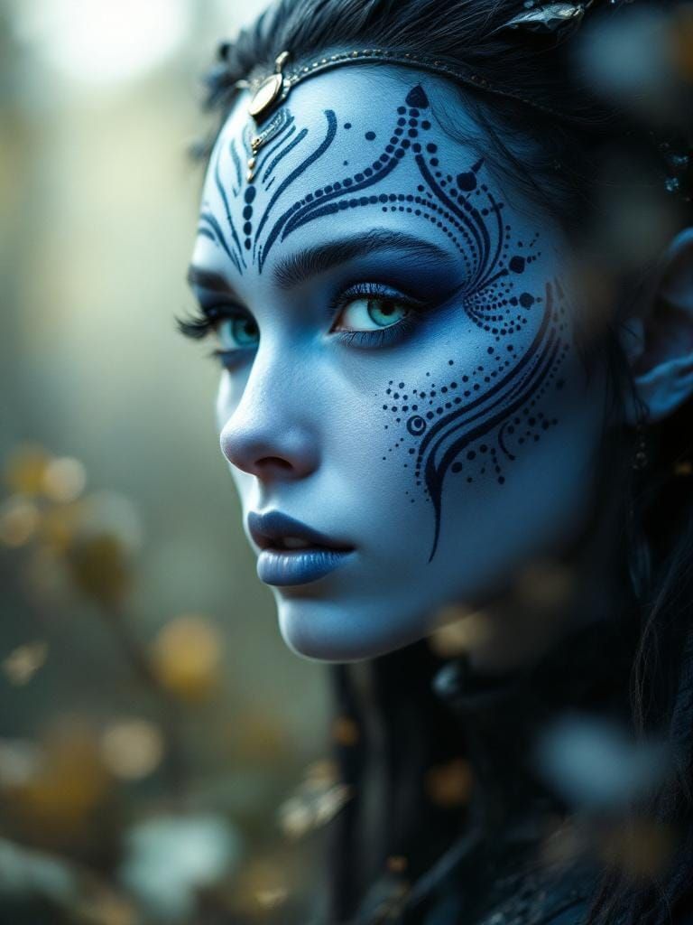 Fantasy Character with Tribal Face Paint