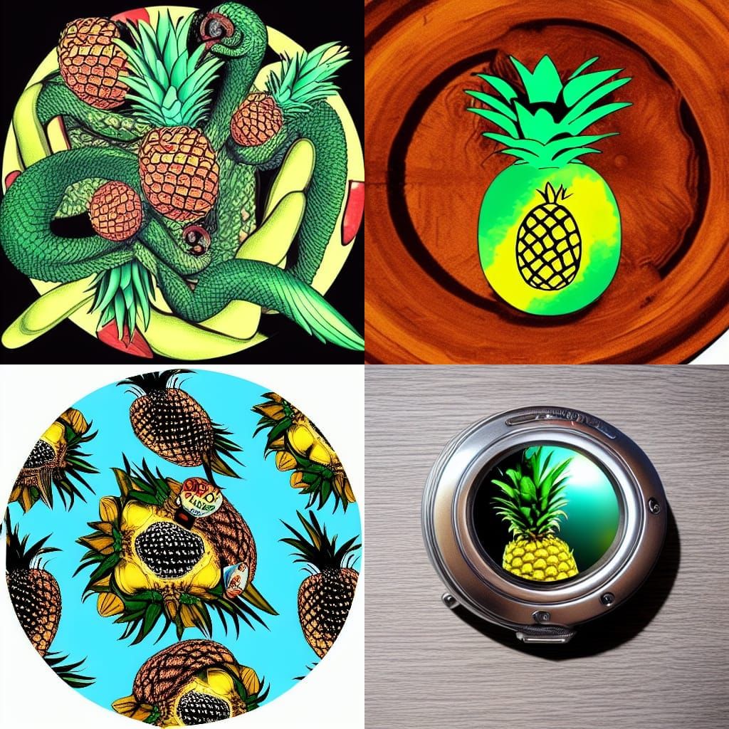 Surreal Sci-Fi Pineapple Creature Ouroboros Landscape