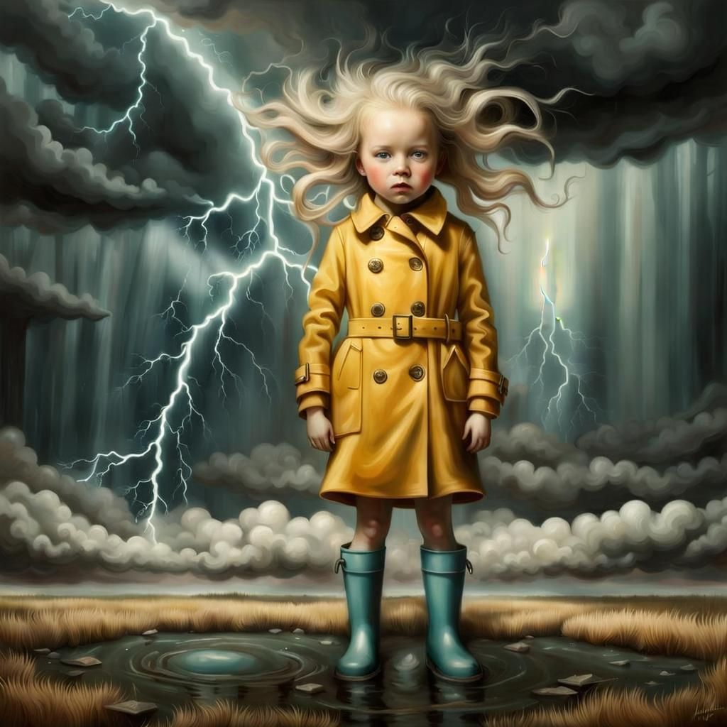 Anime Tempest in a Sun-Colored Trench Coat