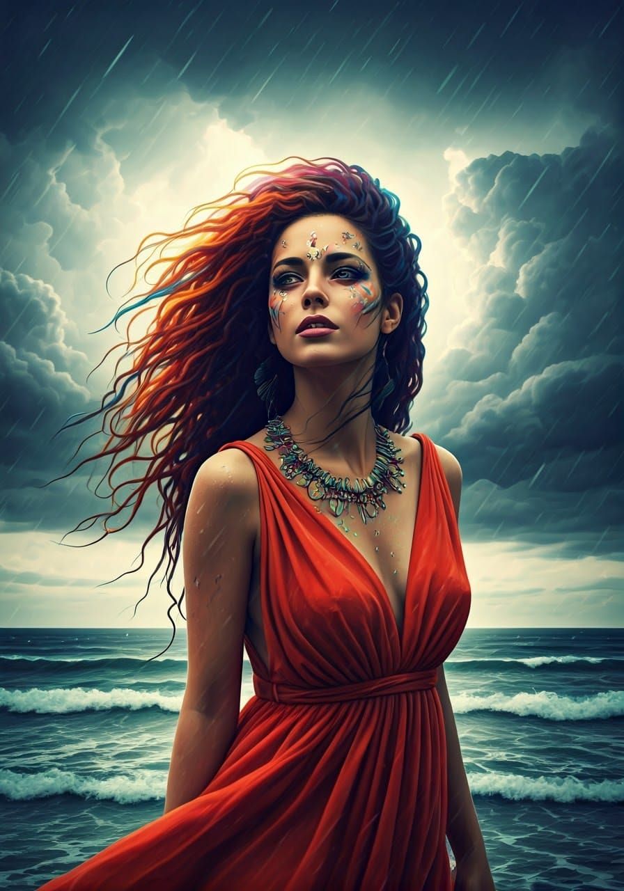 Joy and Melancholy: Woman in Tempestuous Weather