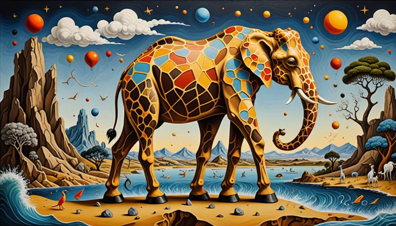 Surreal Zoo Creatures in Kinetic Pointillism