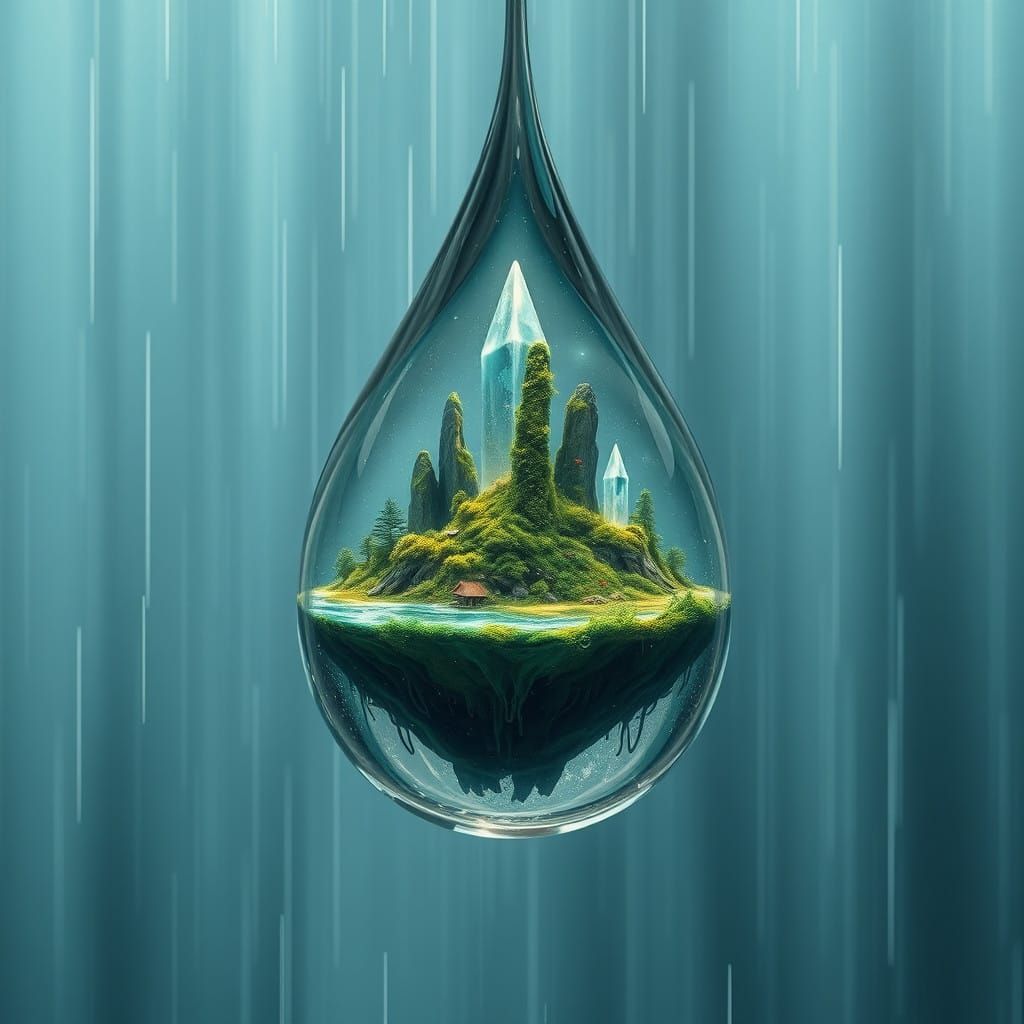 A raindrop with a whole world in it