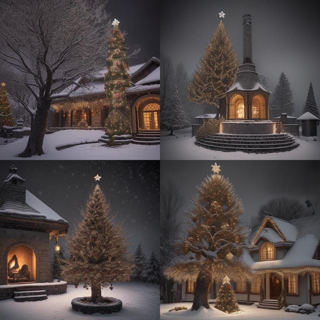 Cozy Christmas Scene with Couple by Fireplace