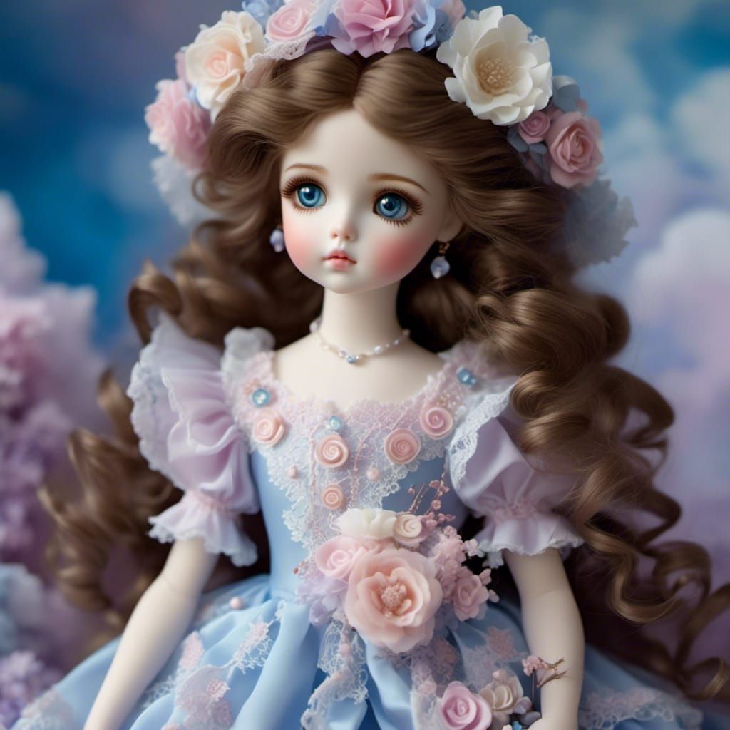 <lora:Pretty doll:1.0> a porcelain doll.