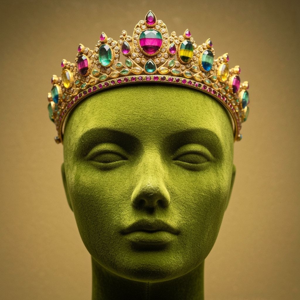 Mughal Era Gold Tiara with Tourmaline Gemstones