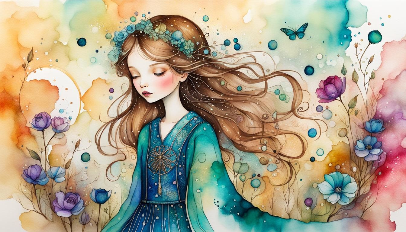 Ethereal Alcohol Ink Art Inspired by Flower Fairies