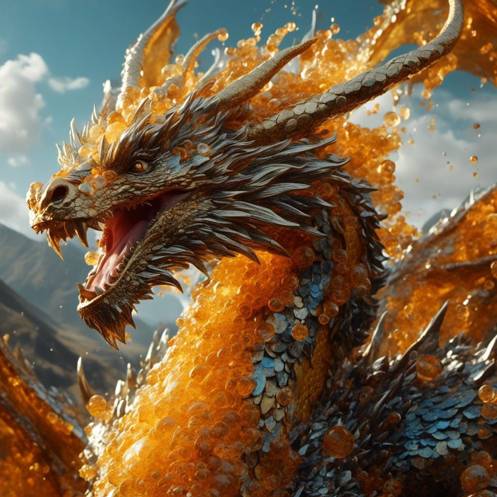 Citrine Dragon <lora:Dragon Style:1.0>