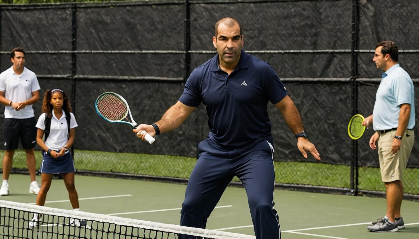 Louis Litt playing tennis