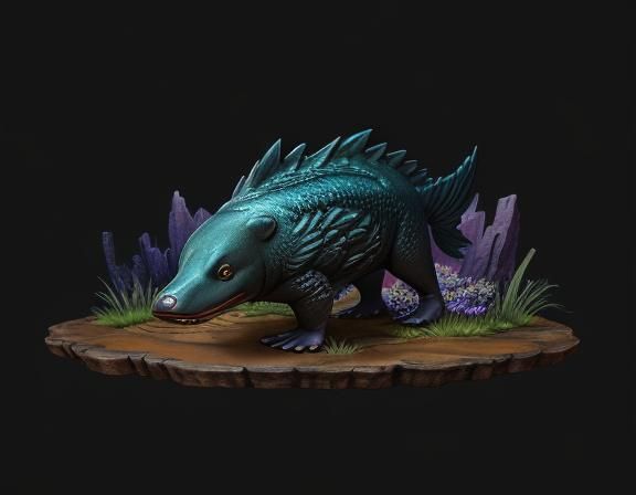 Anime Platypus in Detailed Matte Painting