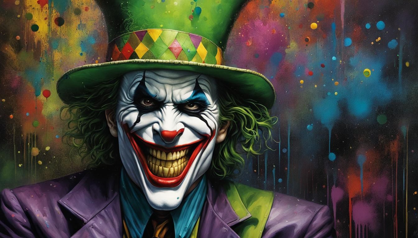 Laughing Joker in Vibrant Hyper-Detailed Digital Art