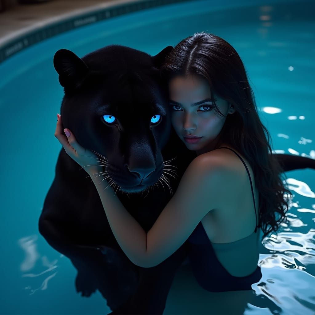 Ana Paula Arosio Hugs Panther in Vibrant Digital Art