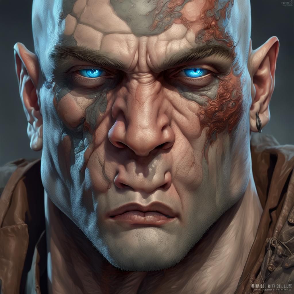Brutal Orc Veteran Portrait in Detailed Digital Art