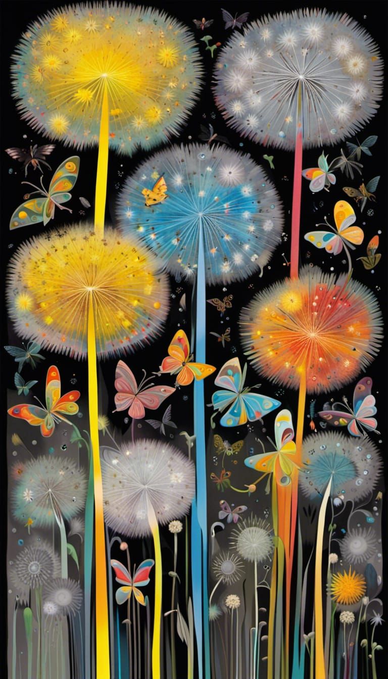 Fairies in a Surreal Dandelion Dreamscape