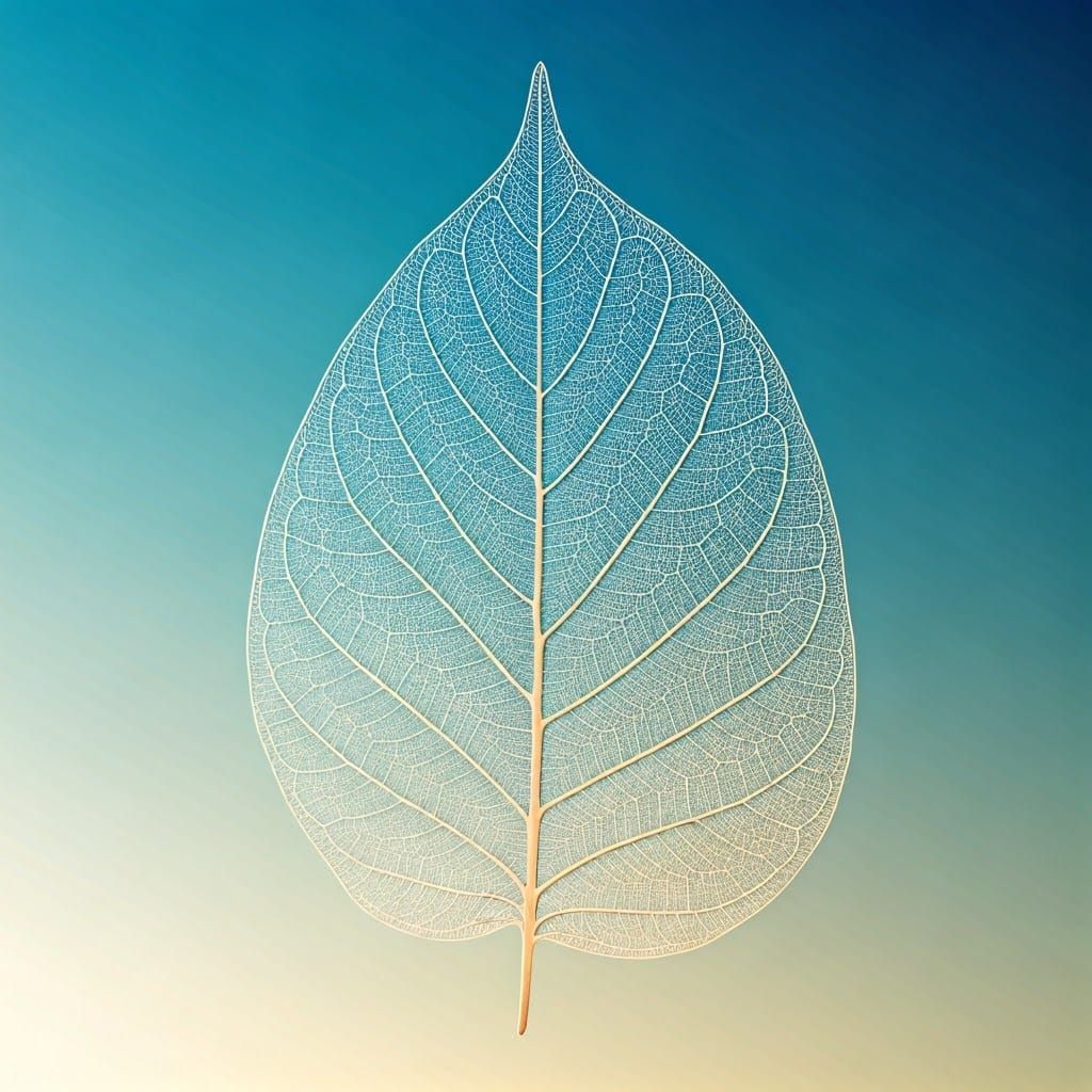 Translucent Paper Leaf in Mixed Media Collage