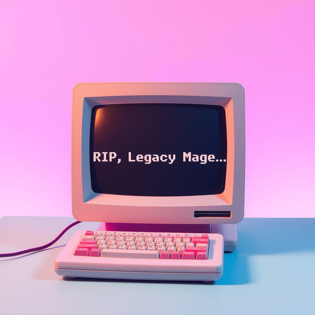 Retrofuturistic Computer Screen in Wes Anderson Style