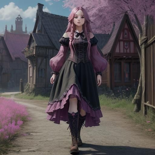 Cherry Blossom goth girl