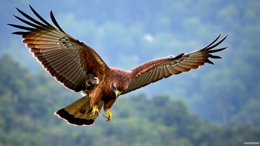 Rare Javan Hawk-Eagle Soars Above Indonesia's Rainforests