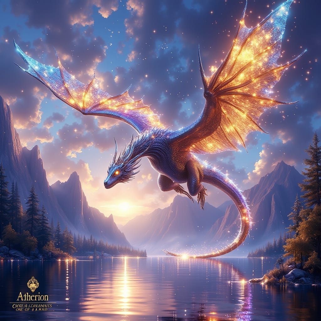 Aetherion Dragon NFT: Majestic Fantasy Digital Painting