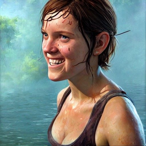 Ellie in Swimsuit as Oil Painting