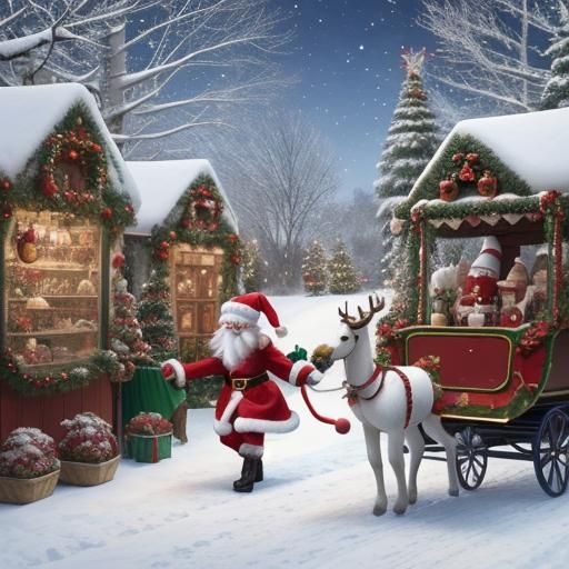 Santa's Magical Workshop: A Festive Christmas Scene