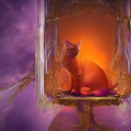Kitten at the Void Doorway: Fantasy Concept Art