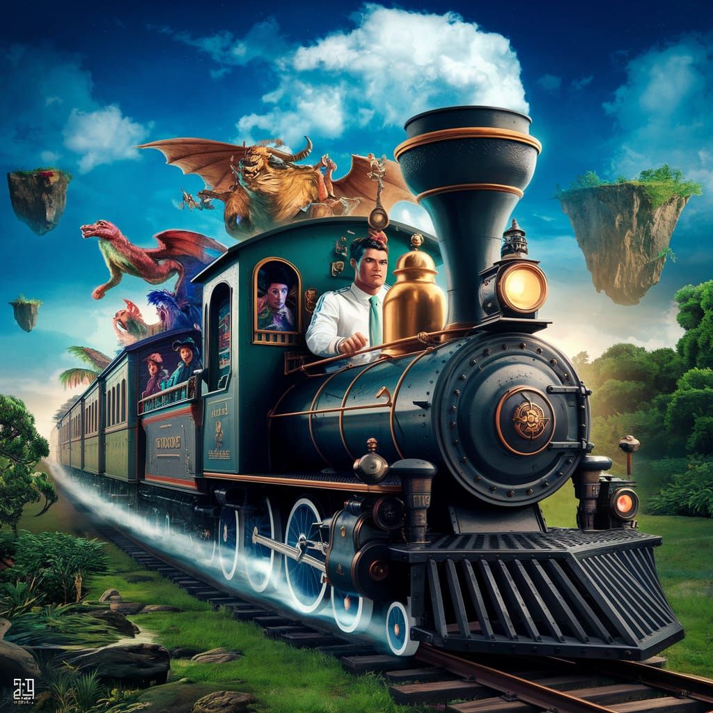 Cristiano Ronaldo Guides a Train Through Enchanted Forest
