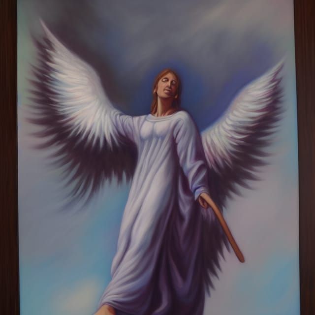 Angel of Life in Oil on Canvas Style