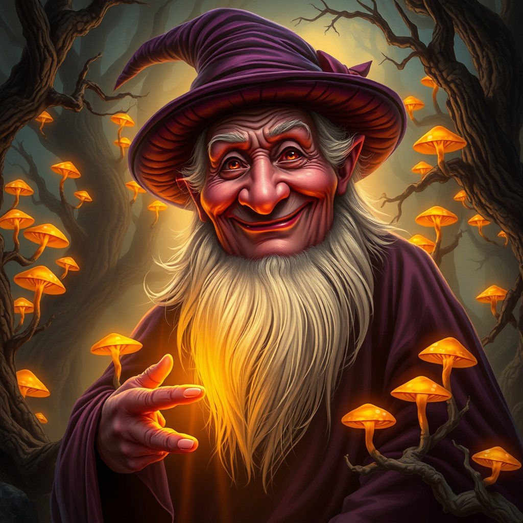 Purple Witch in High-Fantasy Landscape