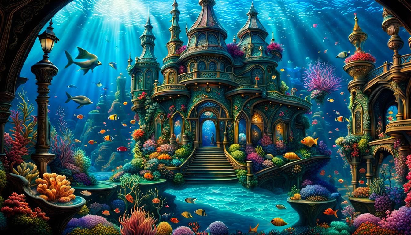 Underwater Mermaid Amusement Park by Christensen and Kinkade