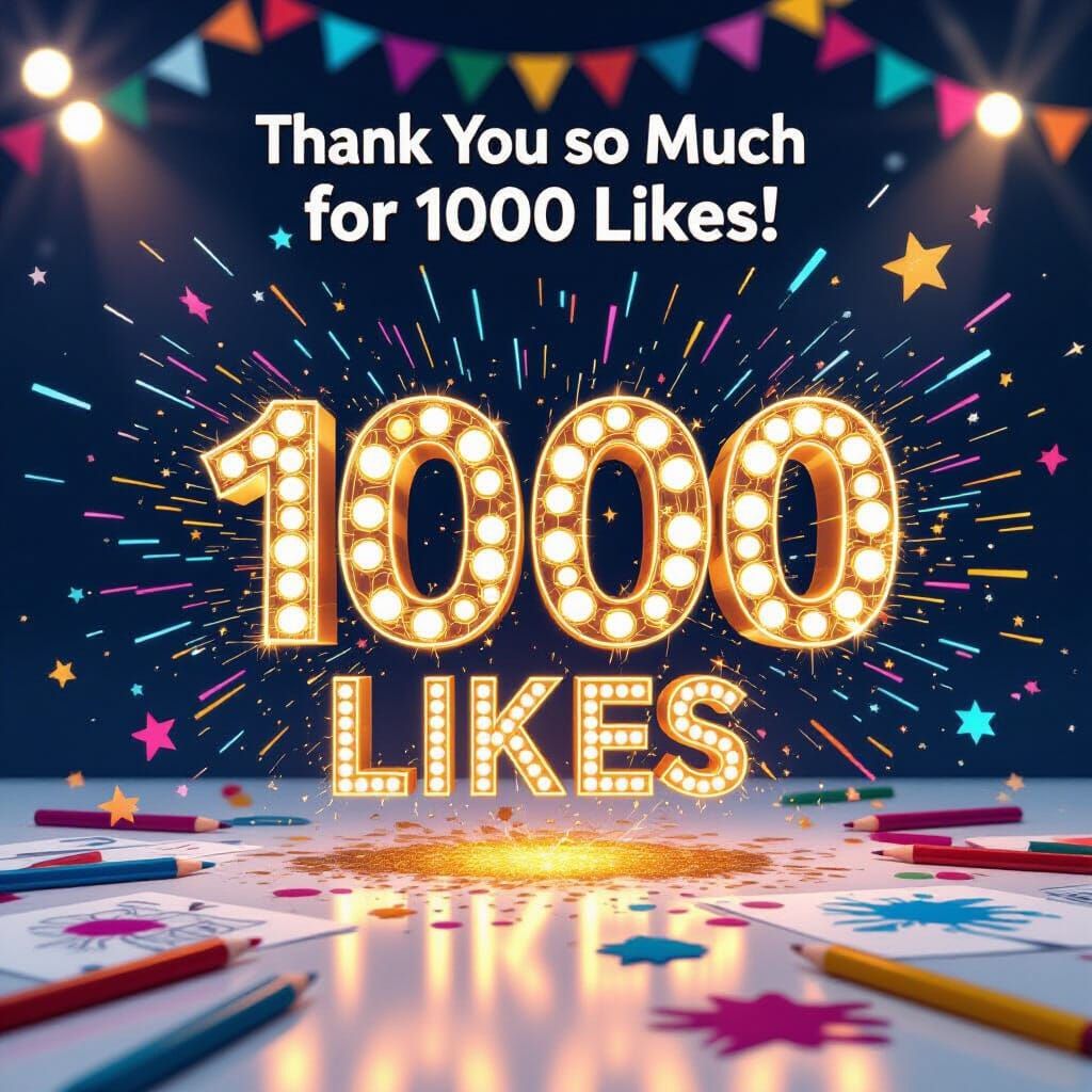 Celebrate 1000 Likes With Glowing Gold Particles and Light S...