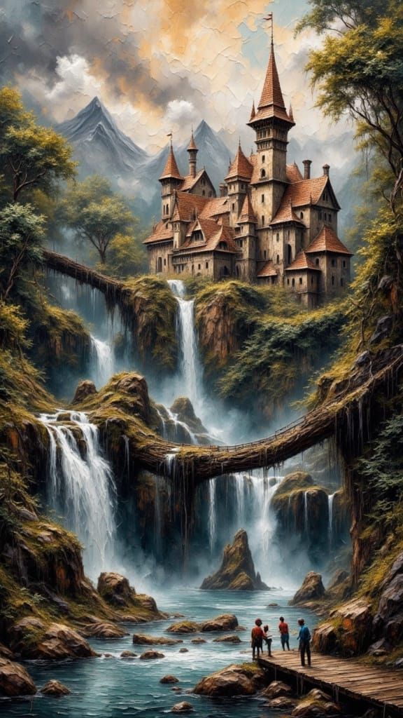 Ornate Medieval Castle Village in Wild Jungle