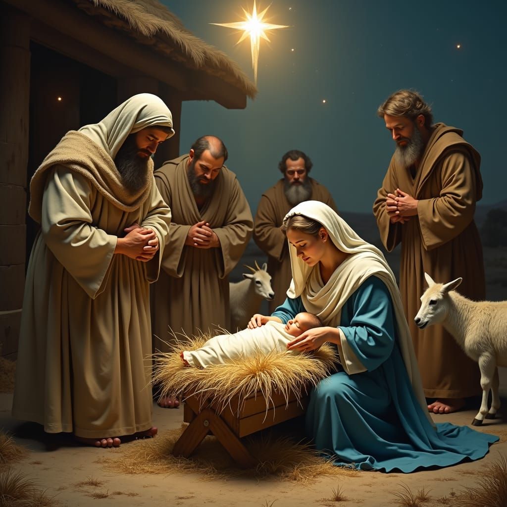 Nativity Scene with Mary and Joseph